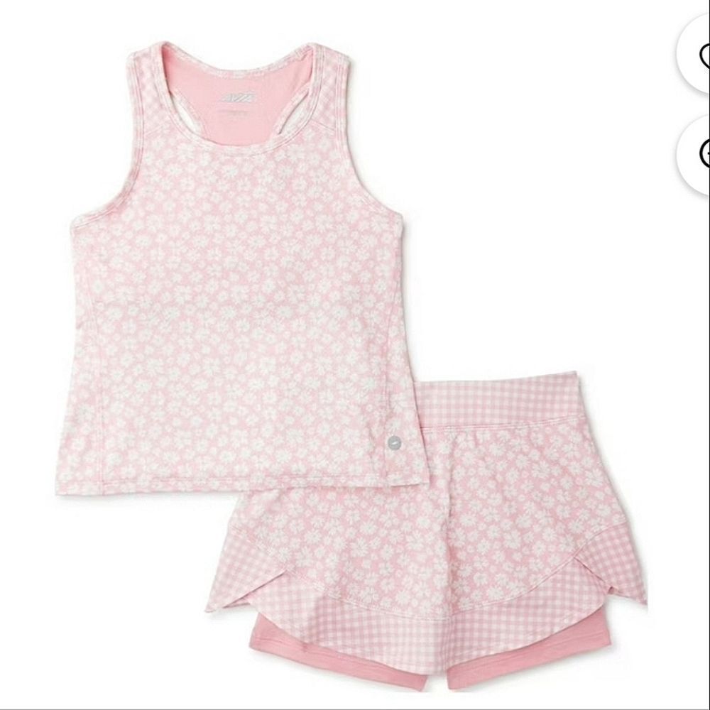 Avia Girl's Women's Racerback Tank Top and Skort 2-Piece Set